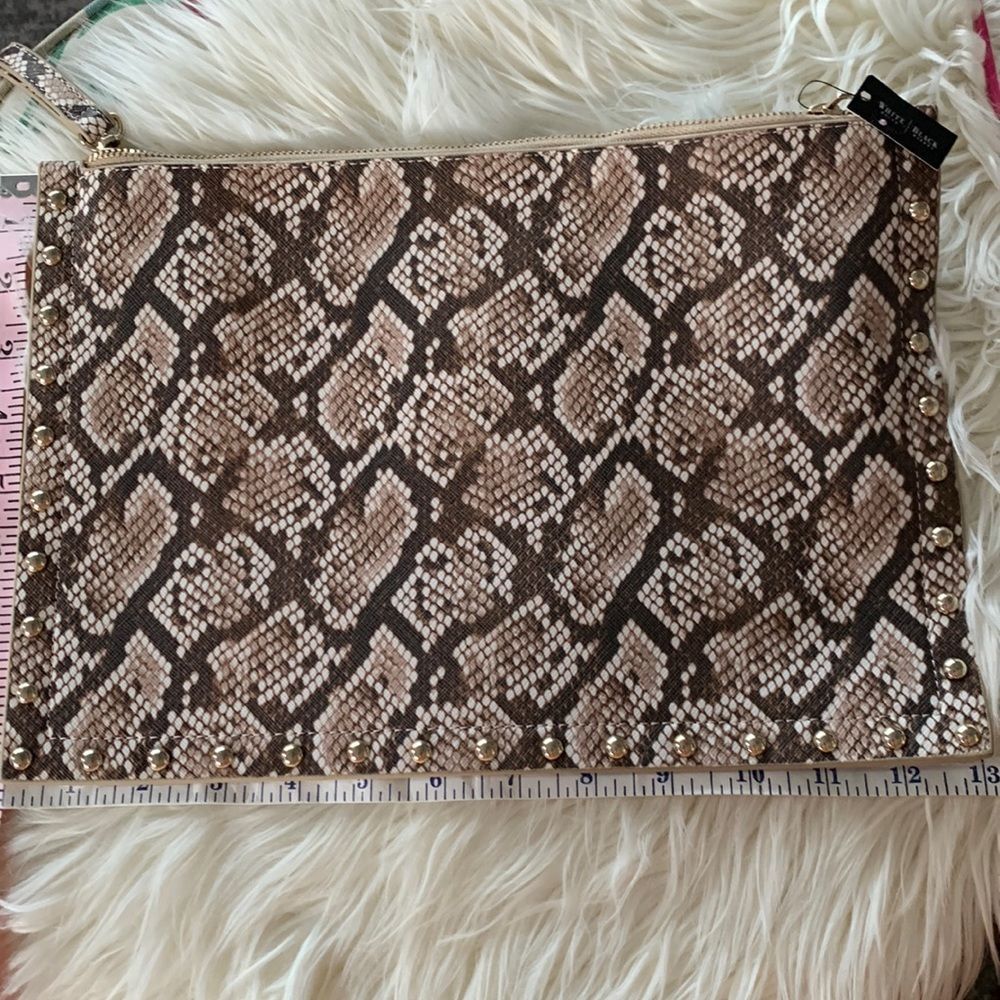 NWT WHBM Animal Print Oversized Clutch